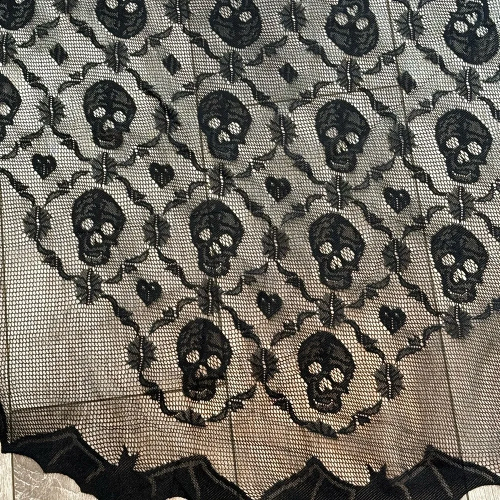 Black Lace Halloween Tablecloth